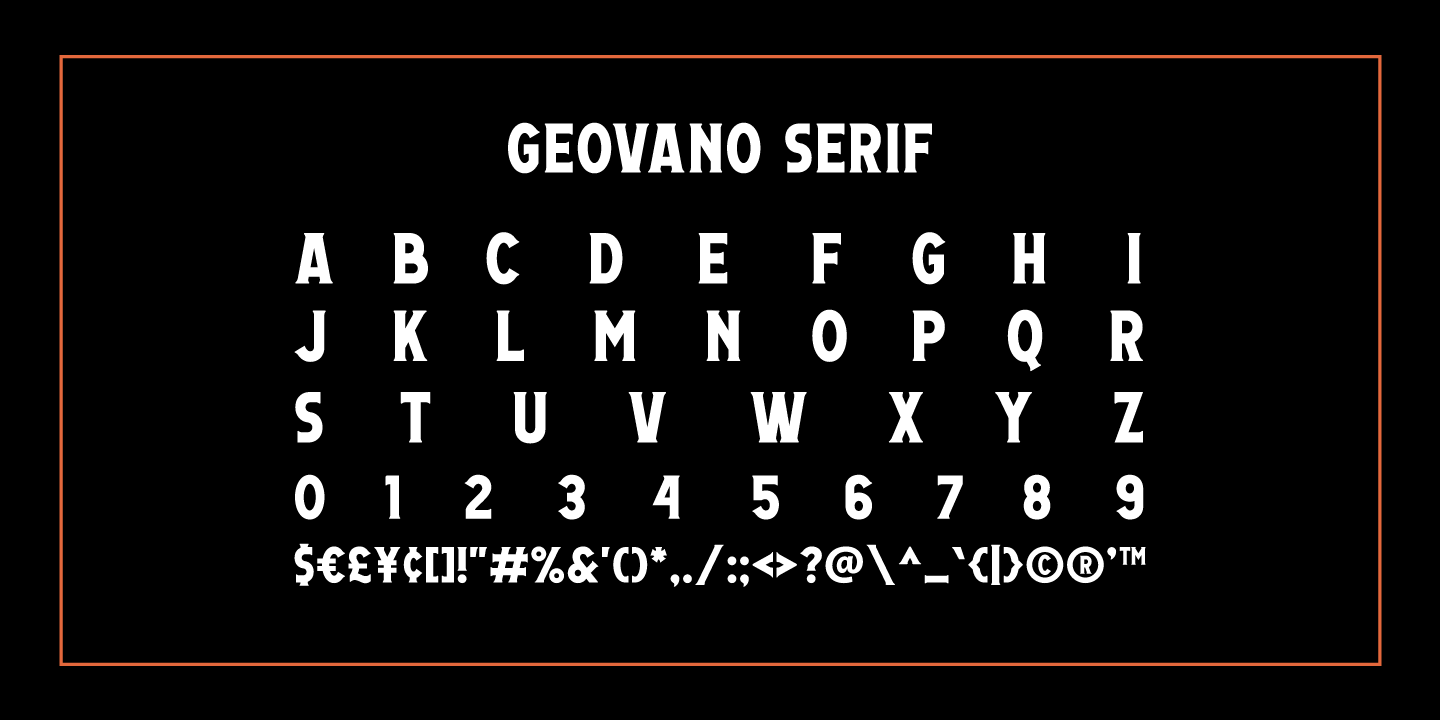 Geovano Serif Rough Font preview